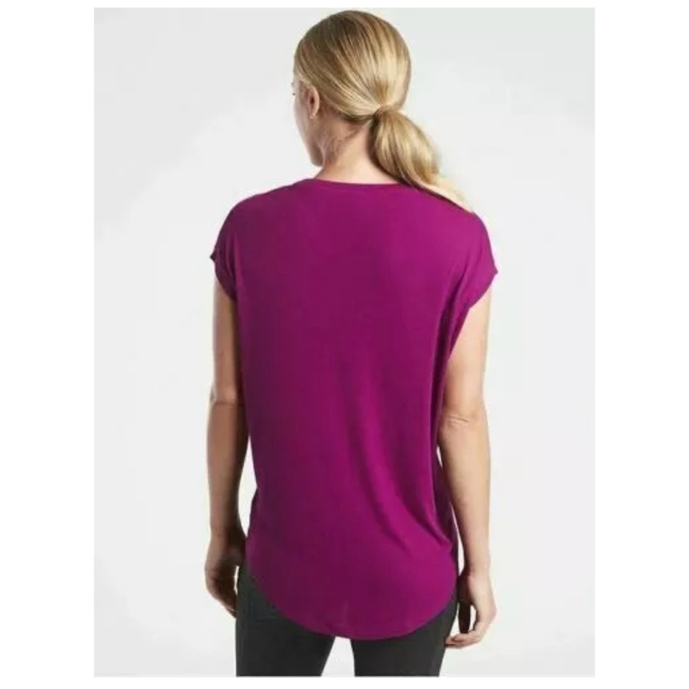 Athleta CLOUDLIGHT RIB STRATUS Exotic Fuchsia T-Shirt Size S - Picture 7 of 14